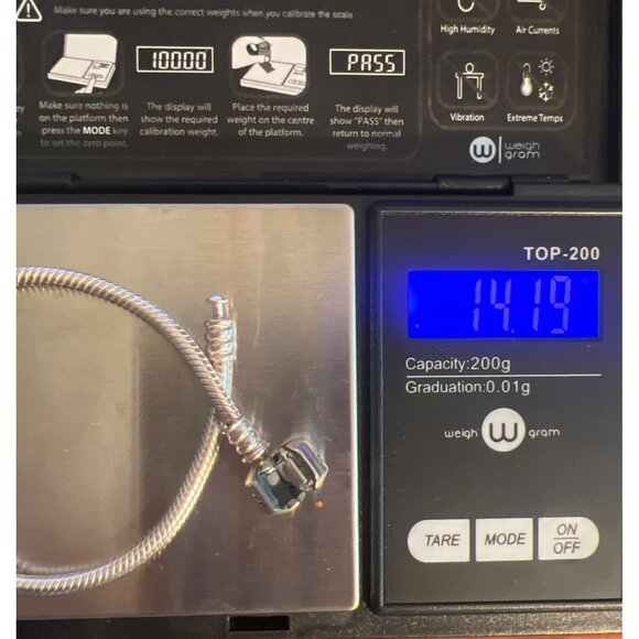 Authentic Pandora Sterling Silver Moments Snake Chain Bracelet 14.19g 6.75" - Picture 5 of 5